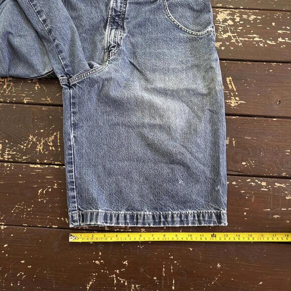 (34) Vintage 90s Y2K JNCO Jeans Jean Shorts Jorts Tribal Embroidered Baggy Skate - Picture 8 of 8